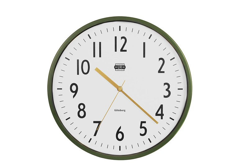 Veggklukka - 35 cm Green