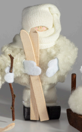 JÓLASTRÁKUR - með skíði hvít húfa og jakki