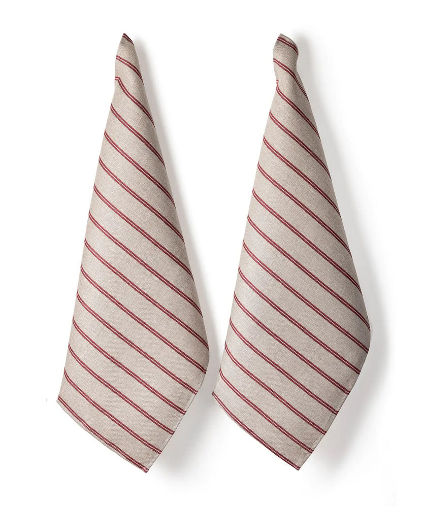 LINÅKAR Viskustykki linen - red