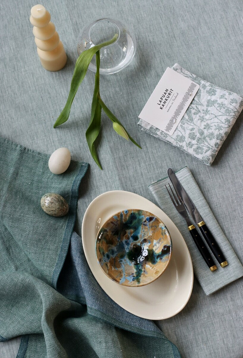 NITTY Viskastykki - white aspen green