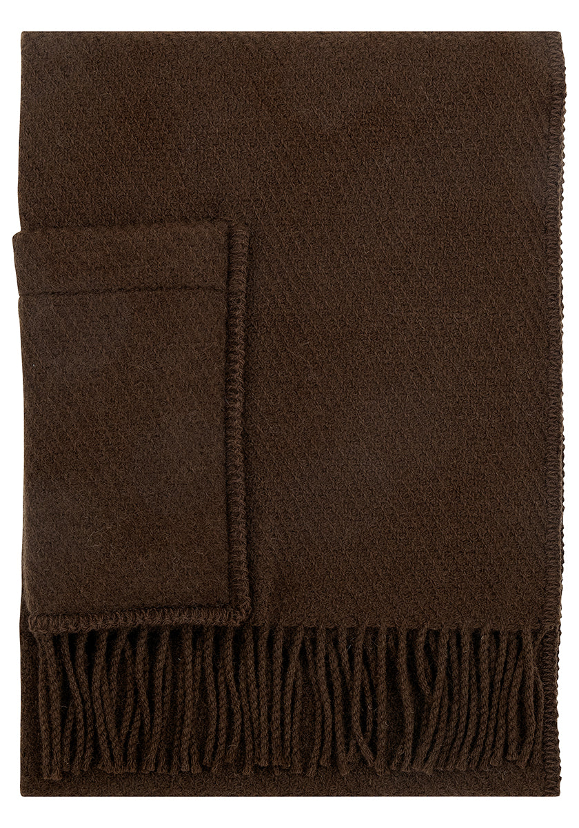 UNI - Sjal / trefill með vösum - Chocolate brown
