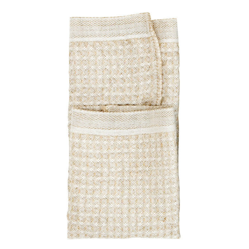 MAIJA - Viskustykki og borðtuska white linen