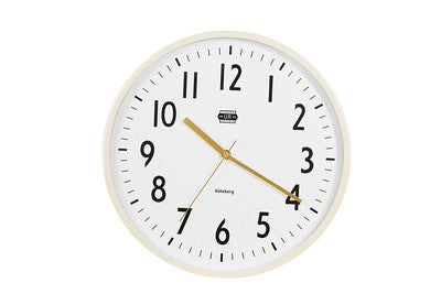 Veggklukka -  35 cm Cream