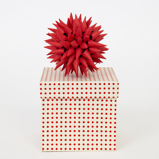 KOTTE Jólakúla úr pappír - Rauð / Beige