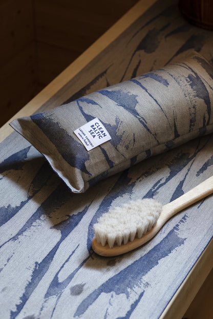 SAUNA Púði / Dúkur - AALLOKKO linen-blue