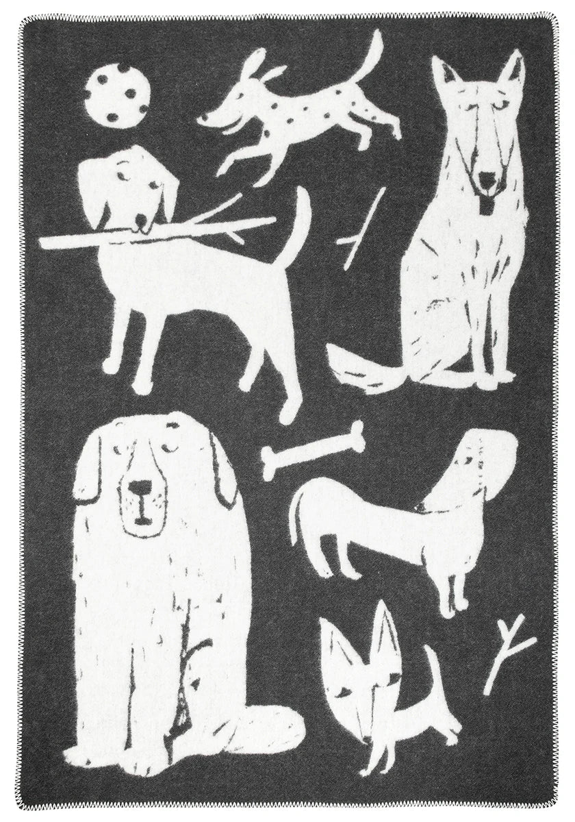 KOIRAPUISTO Ullarteppi - Dark grey-white 90x130cm