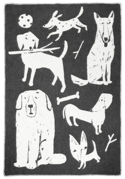 KOIRAPUISTO Ullarteppi - Dark grey-white 90x130cm