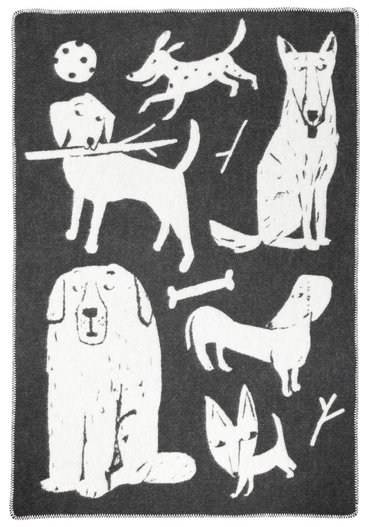 KOIRAPUISTO Ullarteppi - Dark grey-white 90x130cm