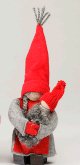 JÓLAKONA - Rauð húfa með barn