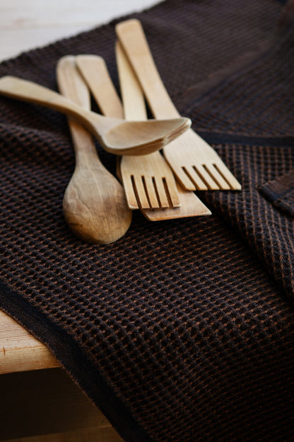 MAIJA - Viskustykki og borðtuska Black brown